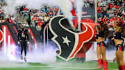 Nov 9, 2025; Houston, Texas, USA; Houston Texans cornerback Kamari Lassiter (4) takes the field prior to a game against the Jacksonville Jaguars at NRG Stadium. Mandatory Credit: Thomas Shea-Imagn Images