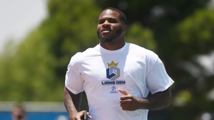 Dallas Cowboys' Micah Parsons hosts a youth football camp, Tuesday, June 16, 2024, at Lubbock Christian High School.