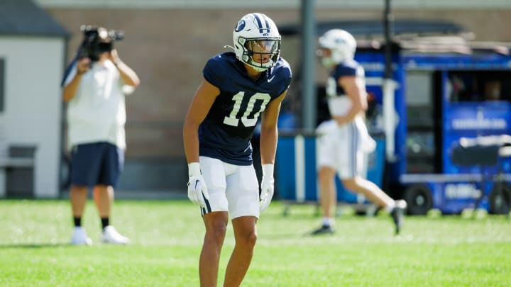 BYU freshman Faletau Satuala at BYU Fall camp