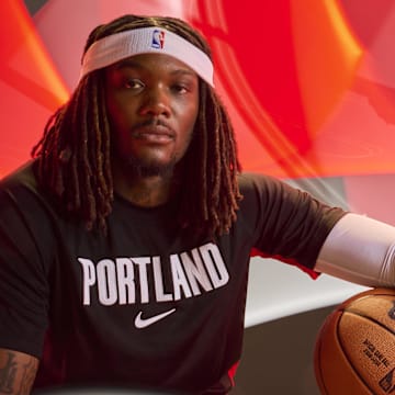 Sep 29, 2025; Portland, OR, USA; Portland Trail Blazers forward Robert Williams III (35) during media day at the Moda Center. Mandatory Credit: Troy Wayrynen-Imagn Images