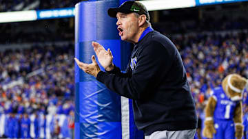 Nov 8, 2025; Lexington, Kentucky, USA; Kentucky Wildcats athletic director Mitch Barnhart reacts to the game during the third quarter against the Florida Gators at Kroger Field. Mandatory Credit: Jordan Prather-Imagn Images