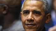 Feb 20, 2019; Durham, NC, USA; former President Barack Obama looks on during the first half between the Duke Blue Devils and North Carolina Tar Heels at Cameron Indoor Stadium. 