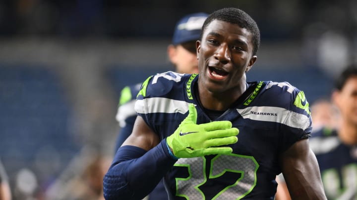 Aug 10, 2023; Seattle, Washington, USA; Seattle Seahawks safety Jerrick Reed II (32) after the game against the Minnesota Vikings at Lumen Field.