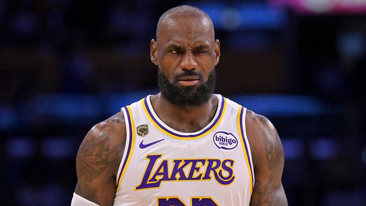 May 9, 2026; Los Angeles, California, USA; Los Angeles Lakers forward LeBron James (23) reacts after a foul in game three of the second round of the 2026 NBA Playoffs against the Oklahoma City Thunder at Crypto.com Arena. Mandatory Credit: Jayne Kamin-Oncea-Imagn Images