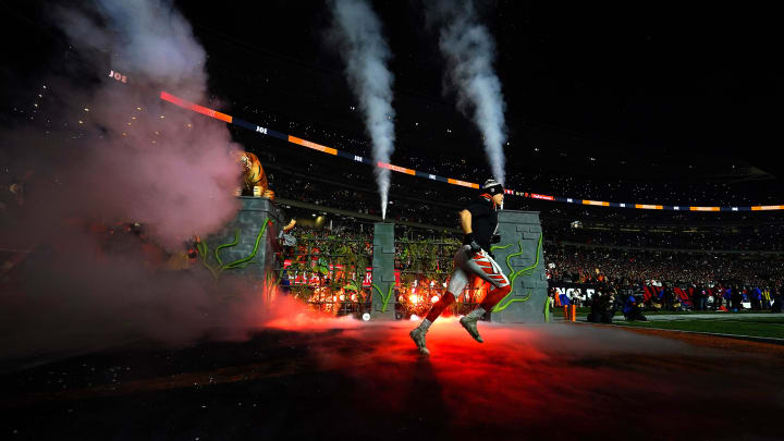 Cincinnati Bengals quarterback Joe Burrow (9) takes the field before an NFL wild-card playoff football game between the Baltimore Ravens and the Cincinnati Bengals, Sunday, Jan. 15, 2023, at Paycor Stadium in Cincinnati.