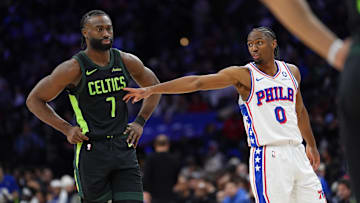Jaylen Brown and the Celtics face off against the Sixers in their season opener.