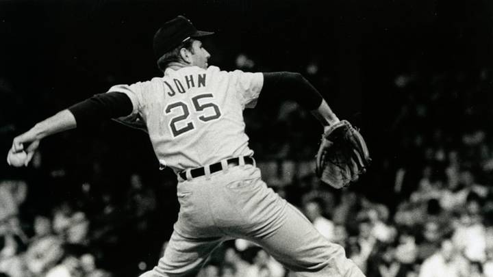 Jun 1967; Unknown location, USA; FILE PHOTO; Chicago White Sox pitcher Tommy John pitches during the 1967 season. Mandatory Credit: Malcolm Emmons-USA TODAY Sports