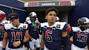 Mar 31, 2024; Houston, TX, USA; Houston Roughnecks quarterback Jarrett Guarantano (6) comes onto the field before a game between the Memphis Showboats and the Houston Roughnecks at Rice Stadium. Mandatory Credit: Joseph Buvid-USA TODAY Sports