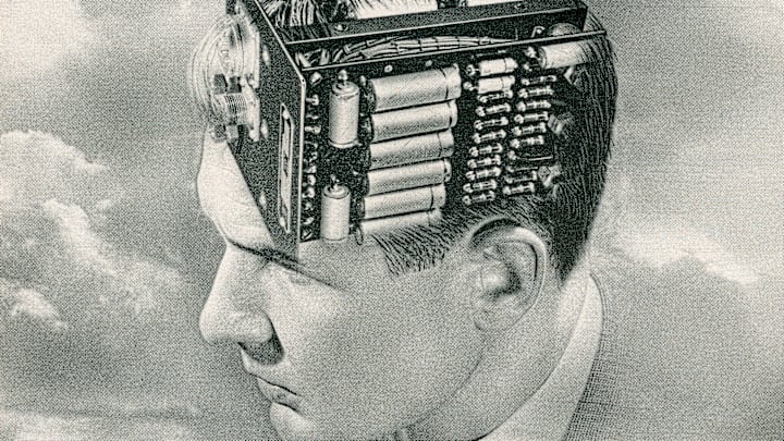 Man With Circuit Board Brain Man With Circuit Board Brain