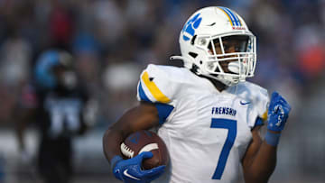 Frenship's Chase Campbell runs for a touchdown against Monterey in a non-district football game, Thursday, Sept. 7, 2023, at Lowrey Field at PlainsCapital Park.