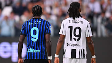Duel de frères entre Marcus Thuram et Khéphren Thuram lors d'Inter Milan - Juventus en Serie A Duel de frères entre Marcus Thuram et Khéphren Thuram lors d'Inter Milan - Juventus en Serie A