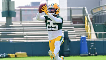Jun 11, 2025; Green Bay, WI, USA; Green Bay Packers defensive back Keisean Nixon (25) participates in the team's minicamp at Ray Nitschke Field.