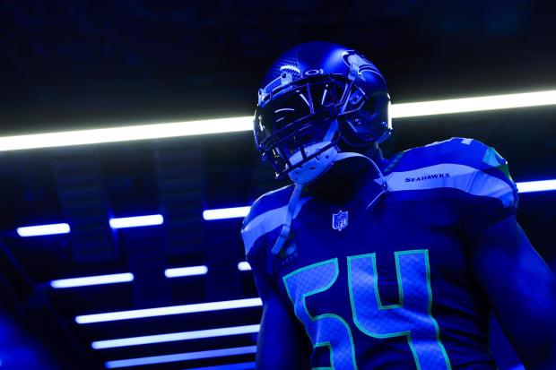 Seattle Seahawks linebacker Bobby Wagner (54) exits the locker room before pregame warmups against the Philadelphia Eagles.