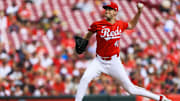 Sep 25, 2025; Cincinnati, Ohio, USA; Cincinnati Reds starting pitcher Nick Lodolo (40) pitches against the Pittsburgh Pirates in the first inning at Great American Ball Park. Mandatory Credit: Katie Stratman-Imagn Images