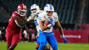 Oct 20, 2023; Philadelphia, Pennsylvania, USA; SMU Mustangs running back Zane Minors.