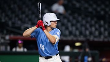 Mill Creek High School infielder Daniel Pierce during the Perfect Game National Showcase high school baseball game at Chase Field. 