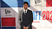 Jun 25, 2025; Brooklyn, NY, USA; Derik Queen arrives before the first round of the 2025 NBA Draft at Barclays Center. Mandatory Credit: Brad Penner-Imagn Images