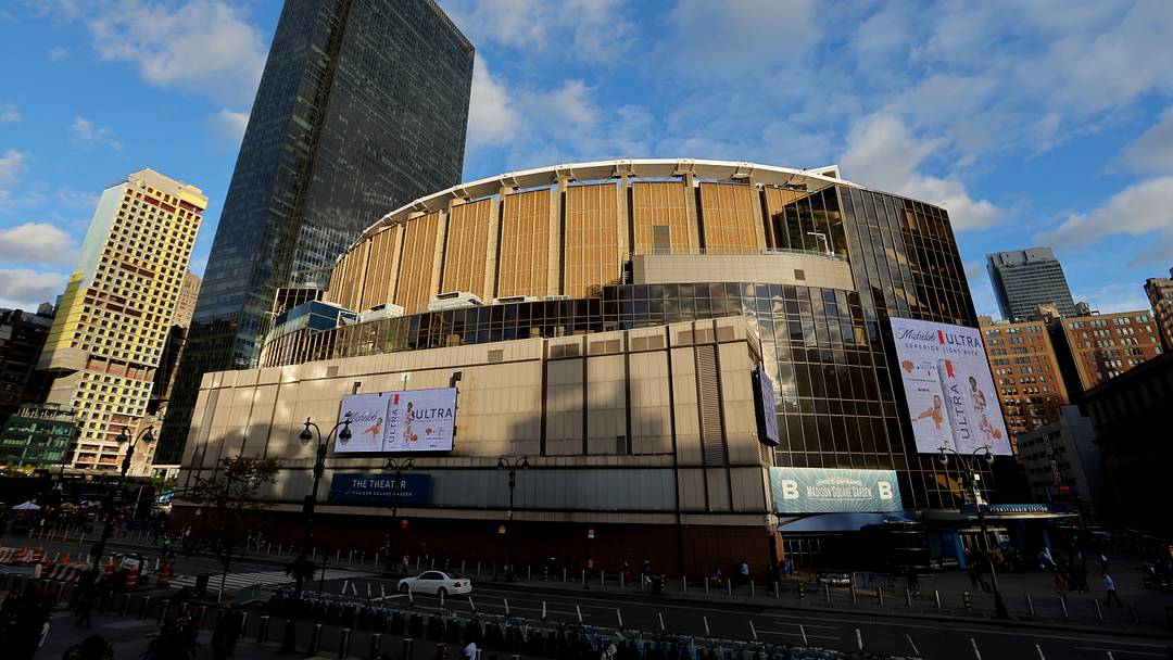 Oct 20, 2025; New York, New York, USA; General exterior view of Madison Square Garden before an NHL game. Mandatory Credit: Brad Penner-Imagn Images Oct 20, 2025; New York, New York, USA; General exterior view of Madison Square Garden before an NHL game. Mandatory Credit: Brad Penner-Imagn Images
