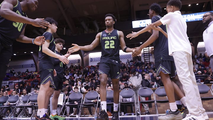 Darryn Peterson is introduced with Prolific Prep before a game against St. Vincent-St. Mary in the Scholastic Play-by-Play Classic, Tuesday, Feb. 18, 2025, at Canton Memorial Civic Center.
