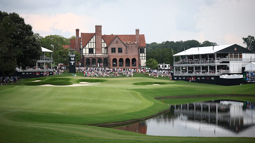 A view of the 18th hole at East Lake Golf Club, home of the Tour Championship