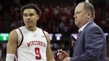 Wisconsin guard John Tonje (9) listens to head coach Greg Gard during the second half of their game Saturday, February 22, 2025 at the Kohl Center in Madison, Wisconsin. Oregon beat Wisconsin 77-73 in overtime.

Mark Hoffman/Milwaukee Journal Sentinel