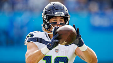 Jake Bobo of the Seattle Seahawks