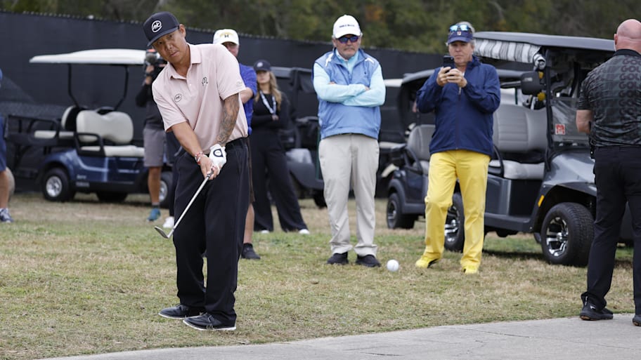 Anthony Kim on to the eighteenth hole during the final round of the LIV Golf Promotions event at Black Diamond Ranch. 