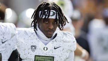 Nov 18, 2023; Tempe, Arizona, USA; Oregon Ducks defensive back Jahlil Florence (6) against the Arizona State Sun Devils at Mountain America Stadium. Mandatory Credit: Mark J. Rebilas-USA TODAY Sports