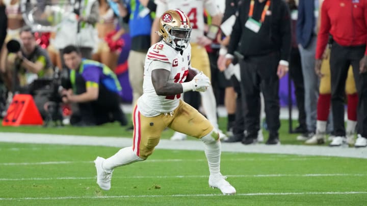 Feb 11, 2024; Paradise, Nevada, USA; San Francisco 49ers wide receiver Deebo Samuel (19) runs with