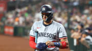 Jun 25, 2024; Phoenix, Arizona, USA; Minnesota Twins third baseman Royce Lewis against the Arizona Diamondbacks at Chase Field. Mandatory Credit: Mark J. Rebilas-USA TODAY Sports