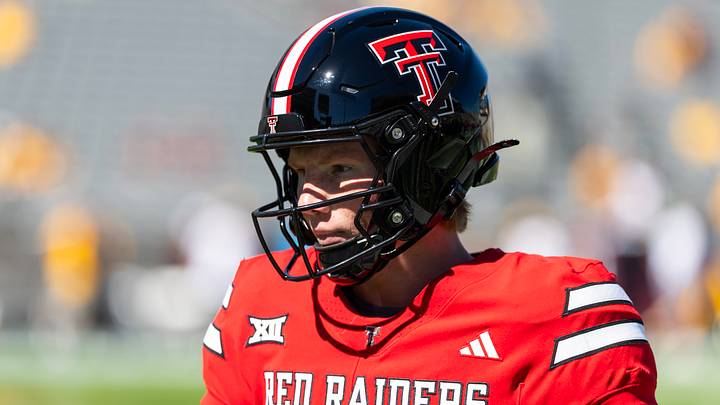 Oct 18, 2025; Tempe, Arizona, USA; Texas Tech Red Raiders quarterback Will Hammond (15) against the Arizona State Sun Devils at Mountain America Stadium. Mandatory Credit: Mark J. Rebilas-Imagn Images