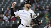 Chicago White Sox pitcher Sean Burke throws against the Athletics at Rate Field. 