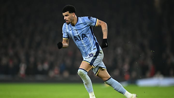 Dominic Solanke in action away to Arsenal