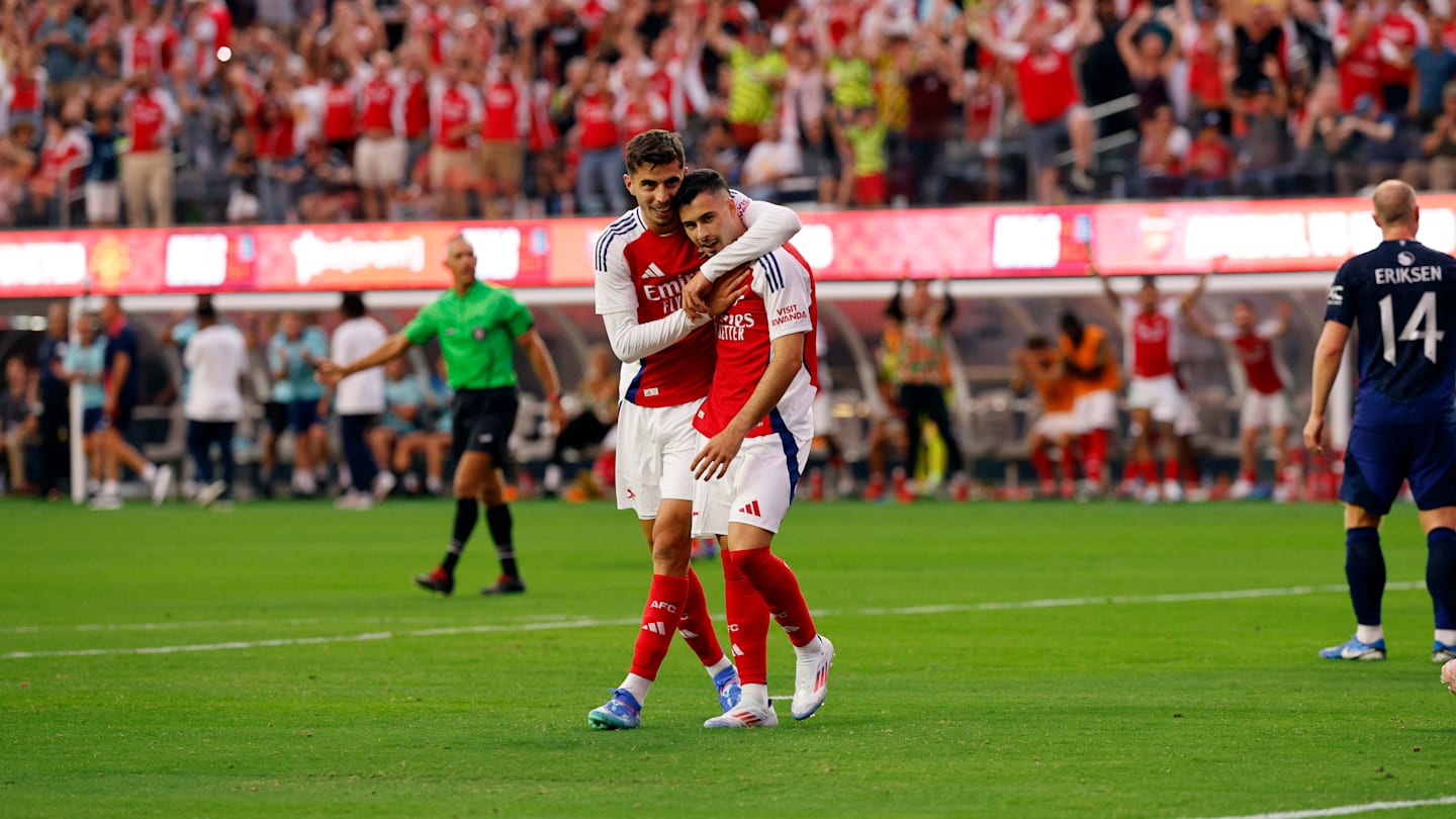 米克爾·阿爾特塔 (Mikel Arteta) 為凱·哈弗茨 (Kai Havertz) 和加布里埃爾·馬丁內斯 (Gabriel Martinelli) 提供健康更新