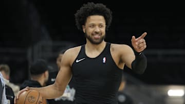 Feb 21, 2025; Austin, Texas, USA; Detroit Pistons guard Cade Cunningham (2) warms up before the game against the San Antonio Spurs at Moody Center. Mandatory Credit: Scott Wachter-Imagn Images