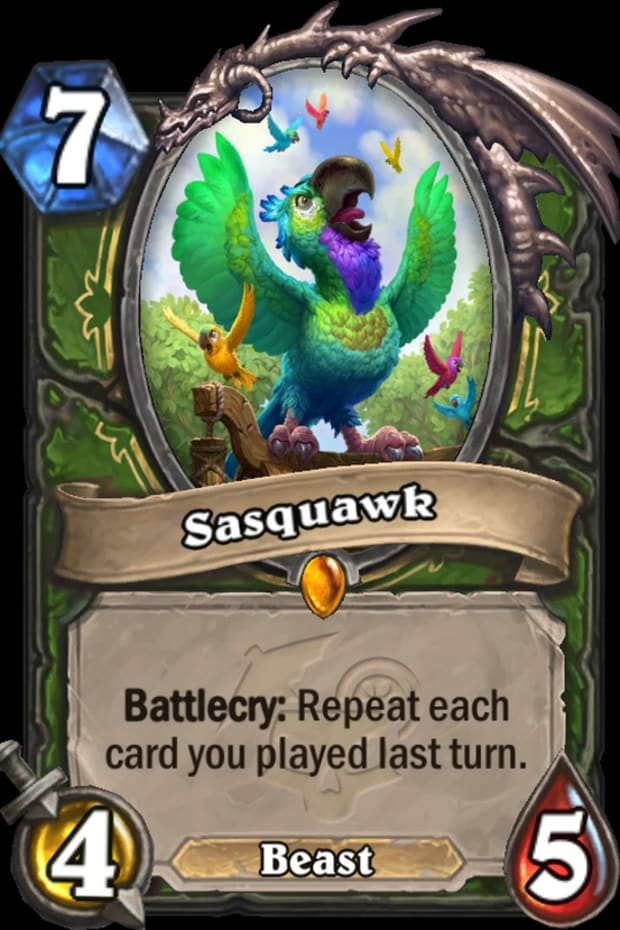 Sasquawk card from Hearthstone Perils in Paradise