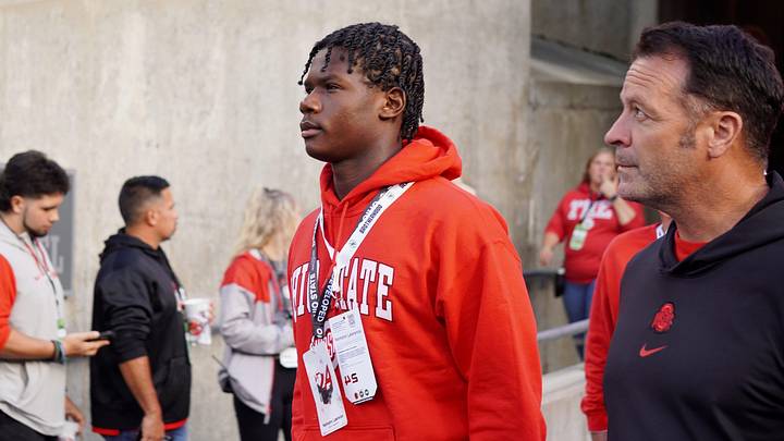 Sept 7, 2024; Columbus, OH, USA; Ransom Everglades quarterback Neimann Lawrence walks into Ohio Stadium before the Buckeyes' 56-0 win over Western Michigan.
