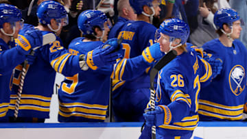Buffalo Sabres players including Rasmus Dahlin