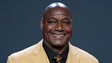 Feb 9, 2023; Phoenix, Arizona, US; Derrick Brooks poses for a photo on the red carpet before the NFL Honors award show at Symphony Hall. Mandatory Credit: Kirby Lee-Imagn Images