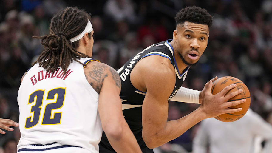Bucks forward Giannis Antetokounmpo during a game against the Nuggets.