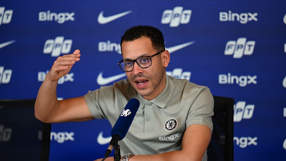 Liam Rosenior speaking to the press.