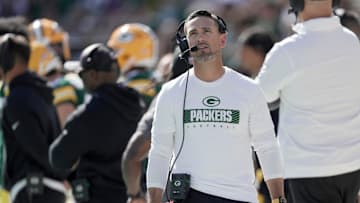 Green Bay Packers head coach Matt LaFleur is shown during the first quarter of their game against the Minnesota Vikings Sunday, September 29, 2024 at Lambeau Field in Green Bay, Wisconsin.