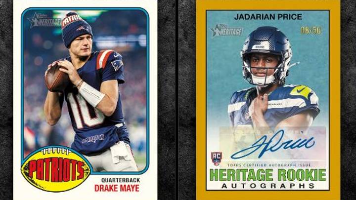 Topps Heritage Football Returns For First Time Since 2015 (featured). Photo by ON SI Collectibles