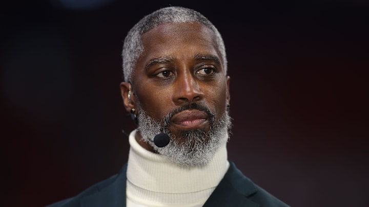 Dec 7, 2024; Atlanta, GA, USA; ESPN announcer Roman Harper before the 2024 SEC Championship game at Mercedes-Benz Stadium. Mandatory Credit: Brett Davis-Imagn Images Dec 7, 2024; Atlanta, GA, USA; ESPN announcer Roman Harper before the 2024 SEC Championship game at Mercedes-Benz Stadium. Mandatory Credit: Brett Davis-Imagn Images