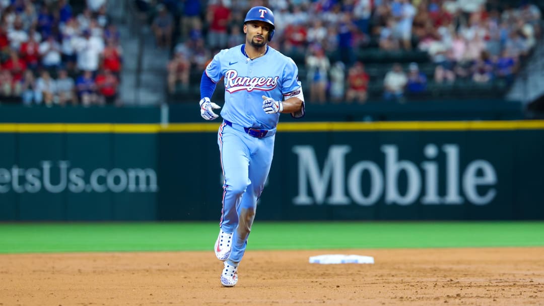 Marcus Semien rounds the bases following a home run