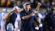 Oct 17, 2025; Berkeley, California, USA; North Carolina Tar Heels head coach Bill Belichick reacts against the California Golden Bears in the first quarter at California Memorial Stadium. Mandatory Credit: Eakin Howard-Imagn Images