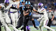 Detroit Lions running back Jahmyr Gibbs (26) runs against Minnesota Vikings during the first half at Ford Field in Detroit on Sunday, Jan. 5, 2025.