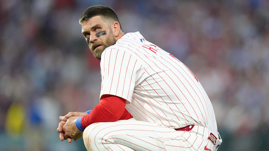 Philadelphia Phillies star Bryce Harper was not happy with commissioner Rob Manfred. | Kyle Ross-Imagn Images