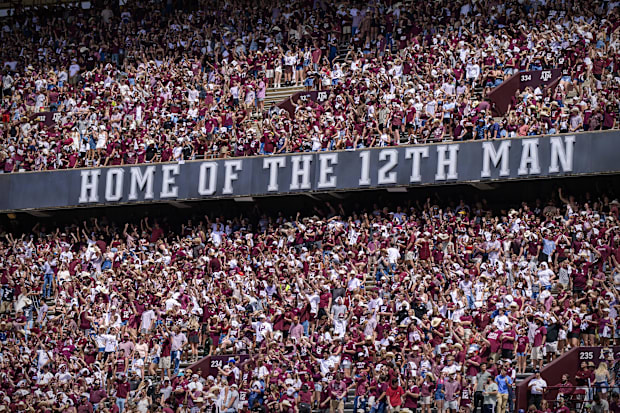 A view of the fans and students and the 12th man 