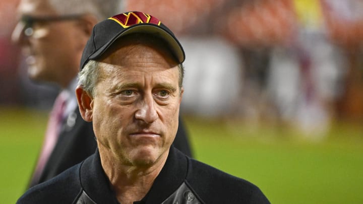 Oct 5, 2023; Landover, Maryland, USA; Washington Commanders owner Josh Harris on the field before the game against the Chicago Bears at FedExField. Mandatory Credit: Brad Mills-USA TODAY Sports